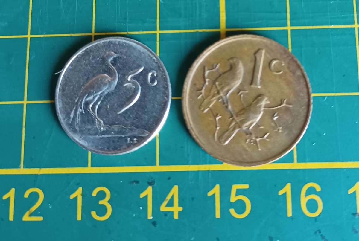 1971, 1 & 5 Cent Coin ~ South Africa