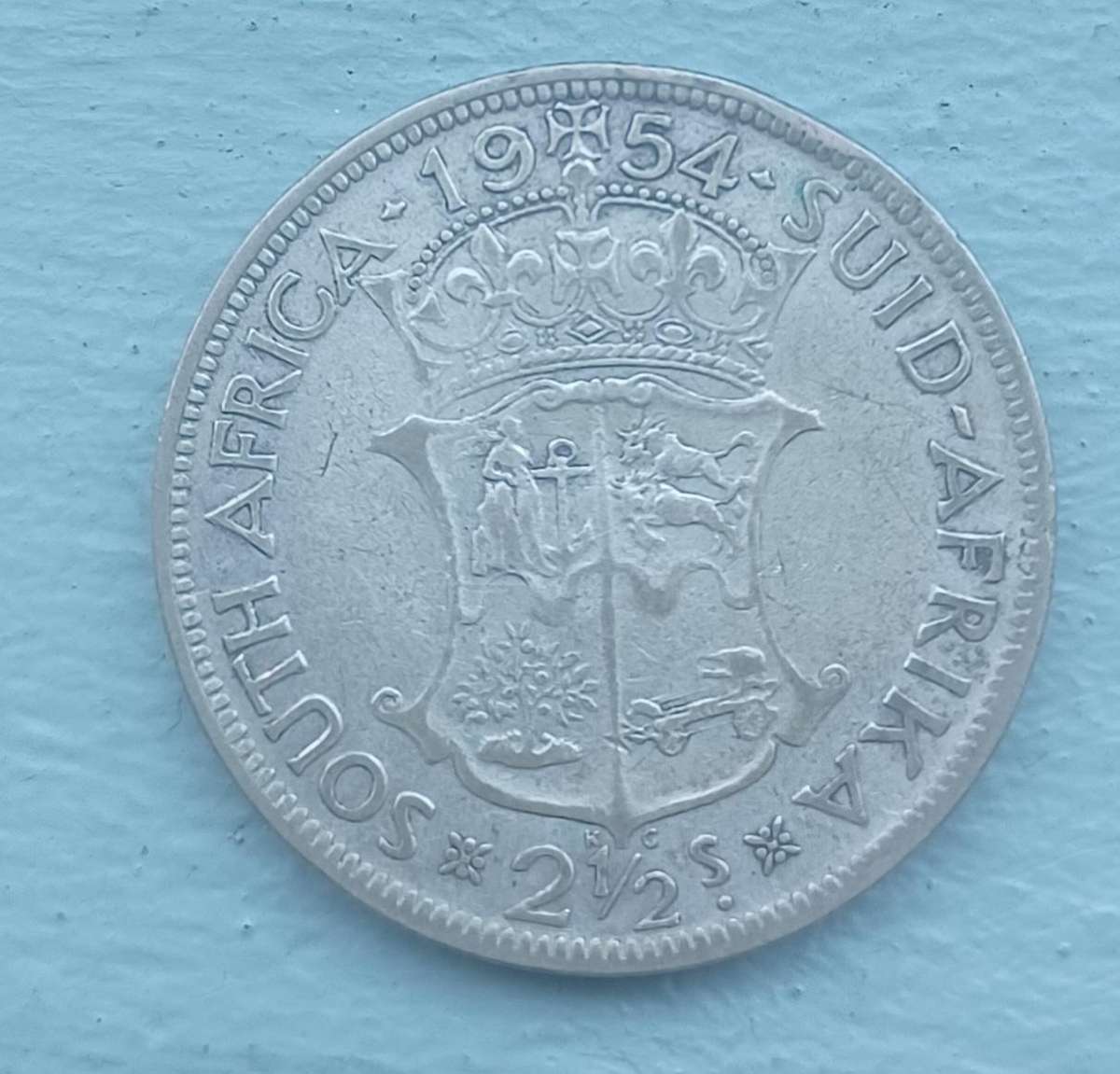1954 ~ SA Union silver 2 1/2 shilling