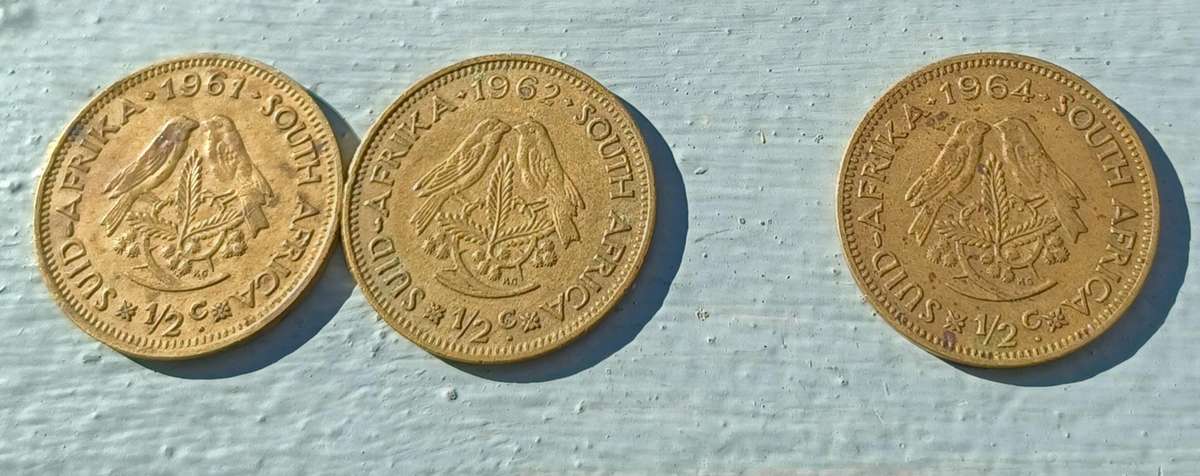 South Africa - 1961, 1962, & 1964 Half Cent