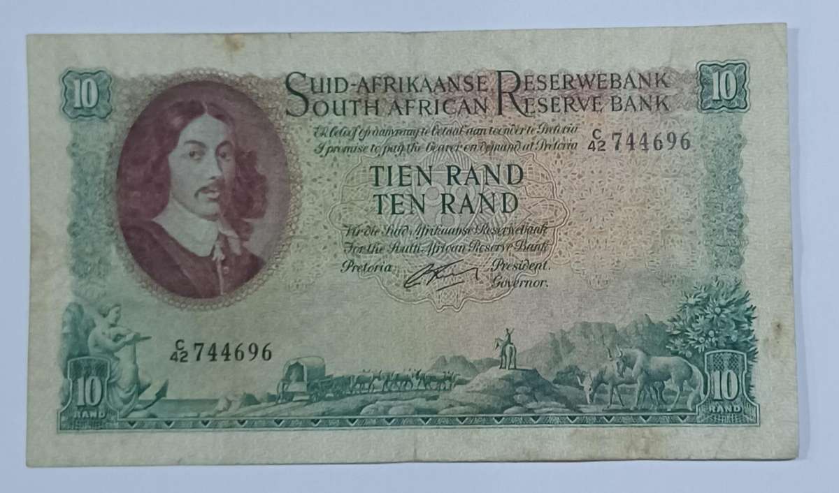 Republic Of South Africa - Ten Rand Afrikaans / English, Van Riebeeck water mark (C42)744696