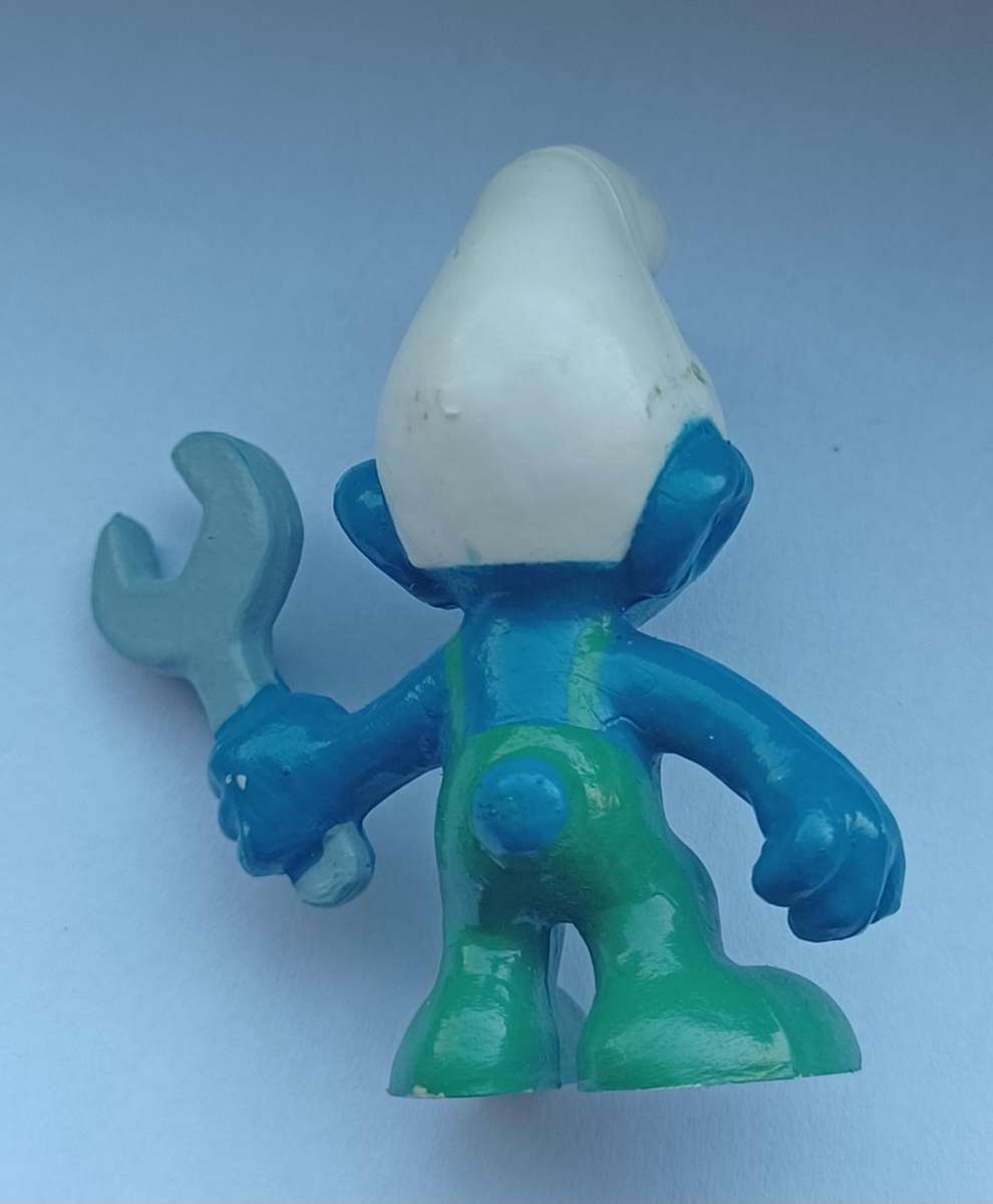 Mechanic Smurf  ~ Peyo Schleich ~ Vintage 80's