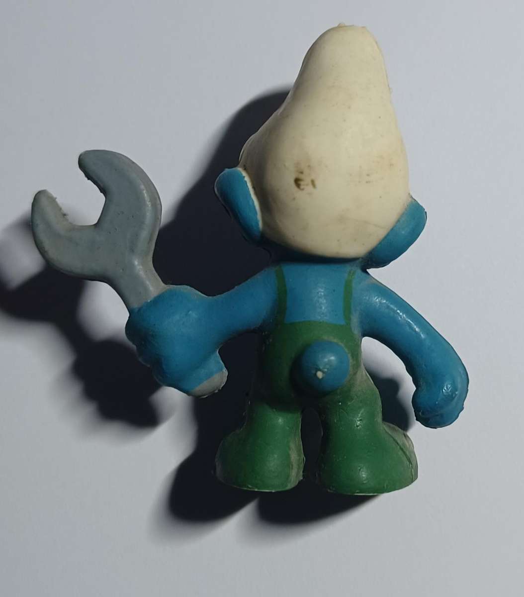 Mechanic Smurf  ~ Peyo Schleich ~ Vintage 80's