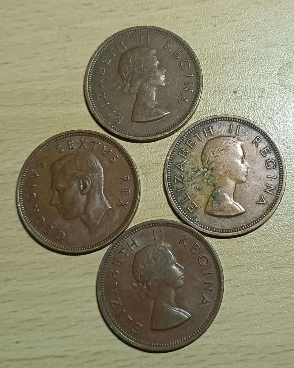 1952, 1953, 1954, 1955  ~ 1D Penny  ~ South Africa