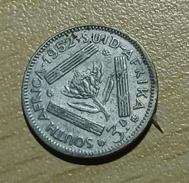 1952 Union South Africa  3 Pence