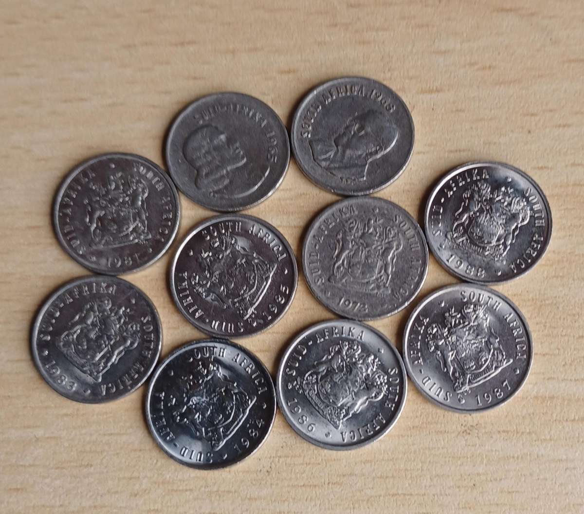 South Africa 5 Cent lot of 10