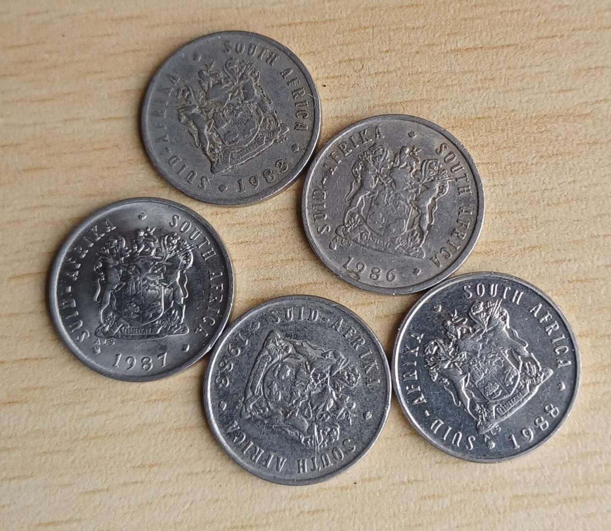 South Africa 5 Cent lot of 5