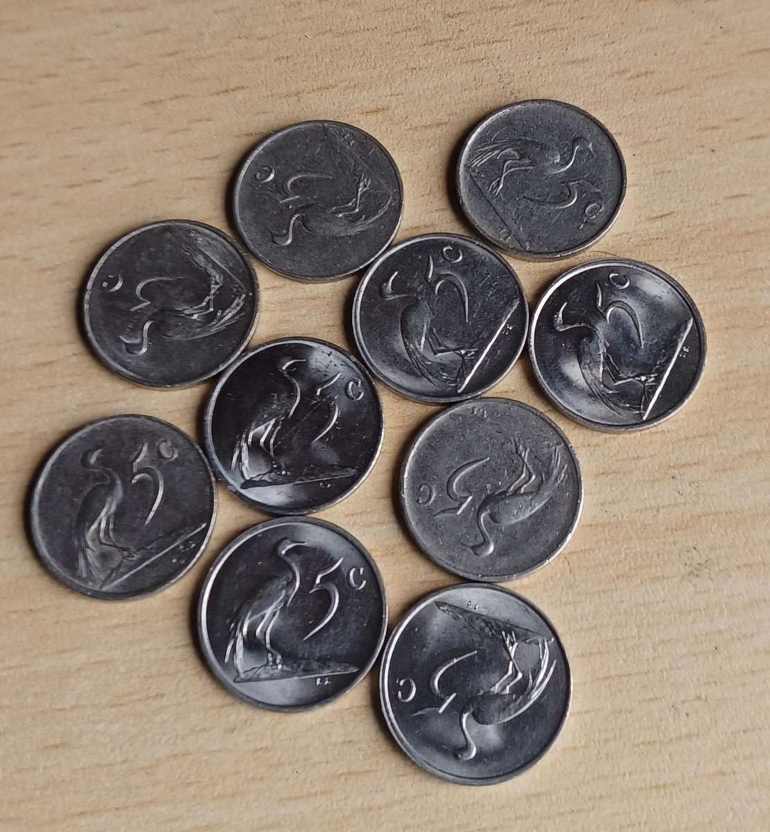 South Africa 5 Cent lot of 10