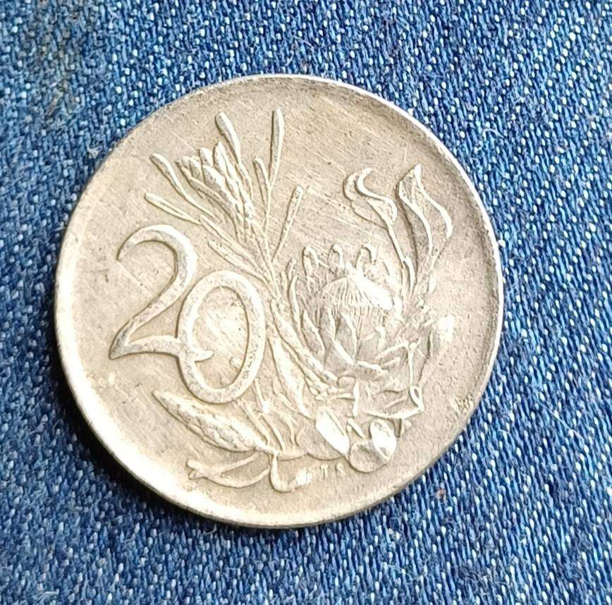 1977 20 cent ~ South Africa Springbok