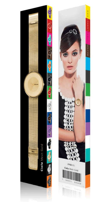 LAMBRETTA CIELO MESH GOLD WATCH
