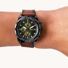 Fossil Men's Bronson Chronograph Luggage Eco Leather Watch - FS5856