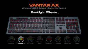 LOT OF 2x VANTAR AX BLACK Aluminum RGB Scissor-Switch Keyboard