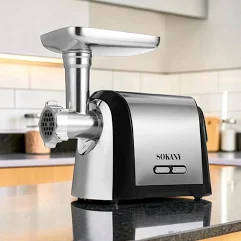 New Sokany GB electric meat grinder in box with attachements