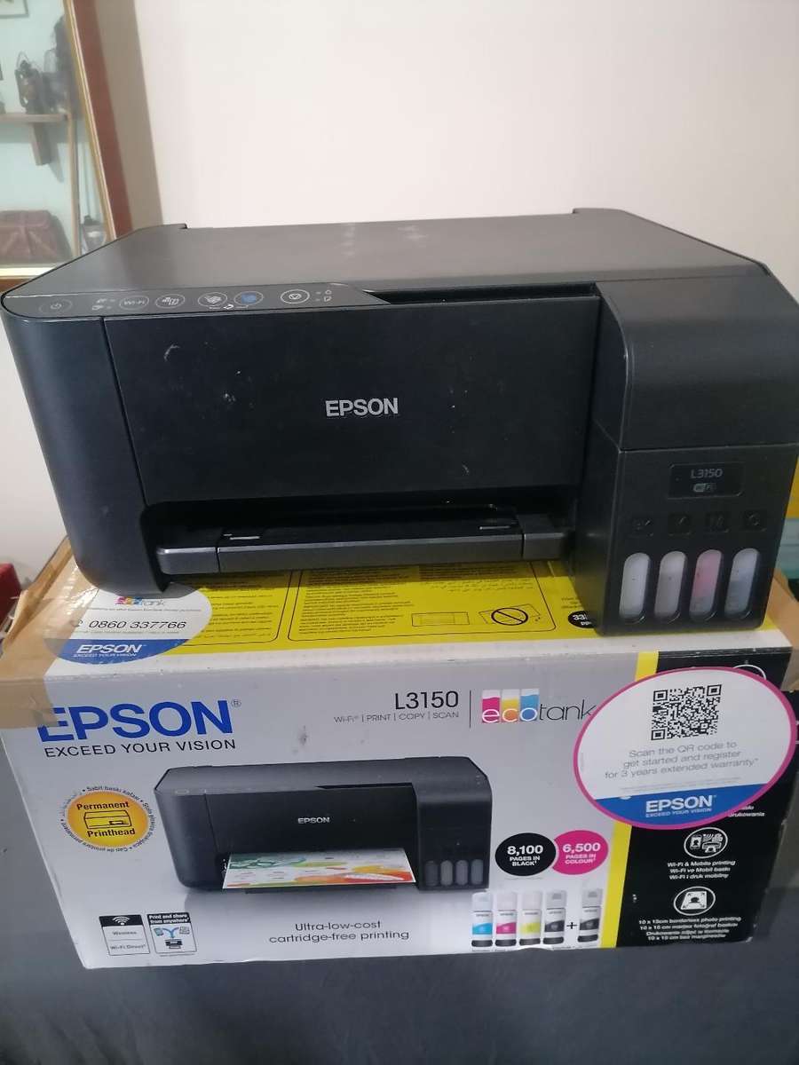 EPSON L3150 INK TANK PRINTER WITH CABLES IN BOX* LIGHTS FLASHING*
