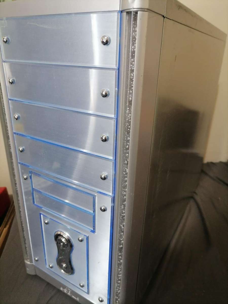 Aluminium PC Chassis with Motherboard, PSU, DVD Writer (Sold as is)