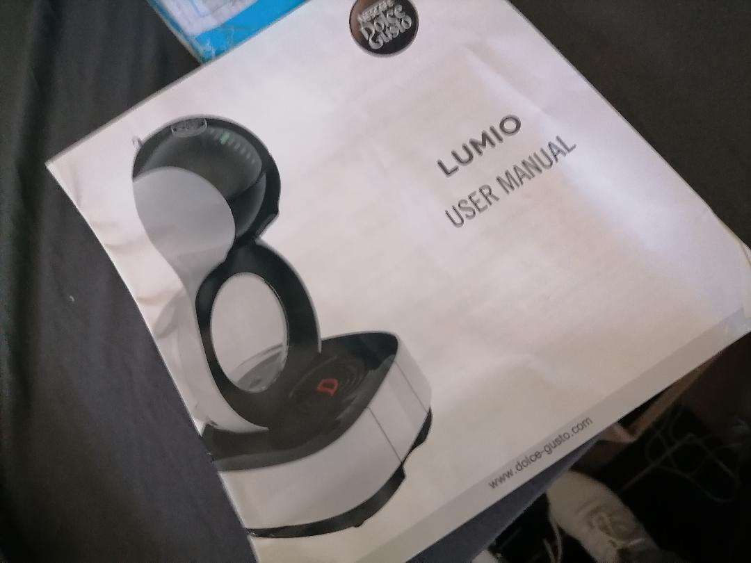 NESTLE DOLCE GUSTO LUMIO COFFEE MACHINE, LEAVER MISSING ON TOP**