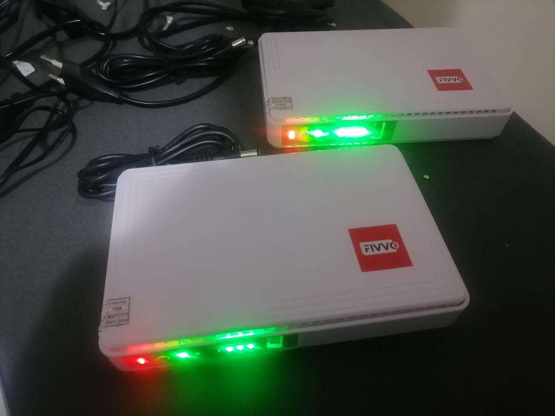 LOT OF 2 x FIVVO MINI UPS WITH USB PORT<CABLES ETC*WORKING*ONE BID FOR BOTH**