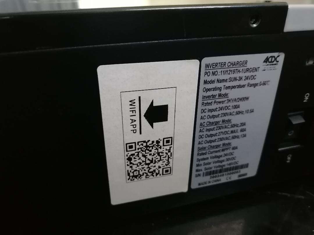 ACDC DYNAMICS HYBRID SOLAR 3KVA INVERTER*POWERS ON(FAN ERROR)ONE FAN BROKEN)