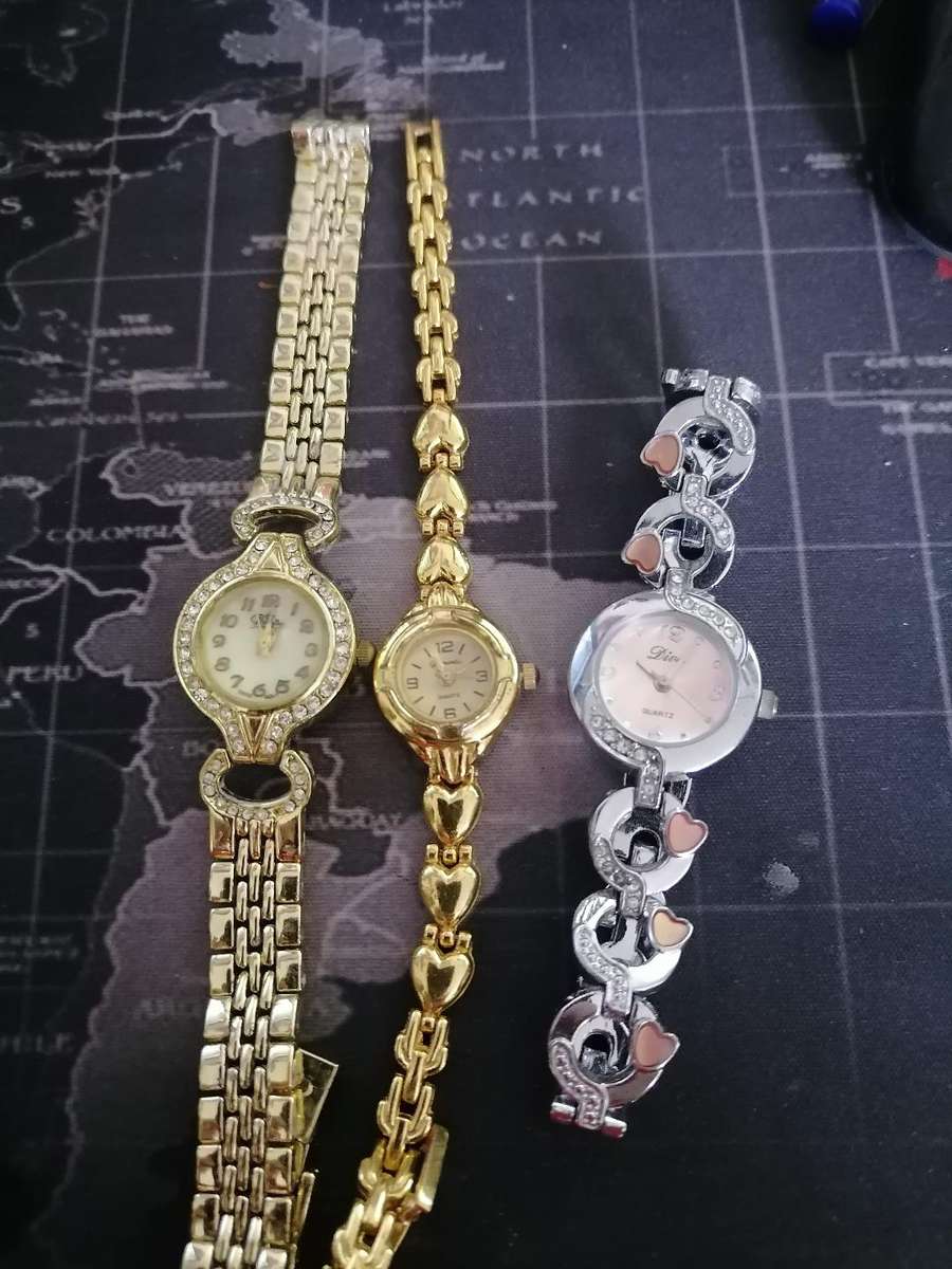 LOT OF 3 WATCHES*ONE IS 18CT GOLD PLATED*ONE BID FOR THE LOT**