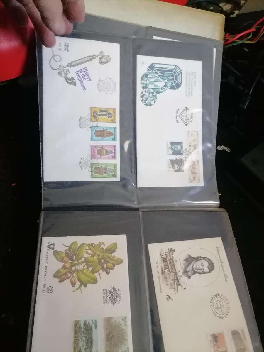 *POSSIBLE HIGH VALUE*LOT OF 115 FIRST EDITION SA STAMP/POSTCARDS IN FILE*LIKE NEW*FROM 1800s ON*