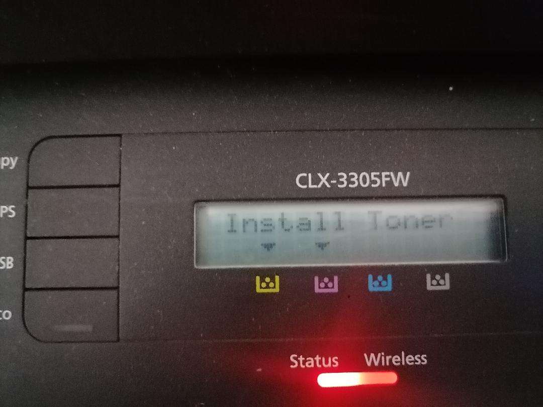 * SAMSUNG CLX 3305 LAZER COLOUR PRINTER/SCANNER/COPIER*NOT PICKING UP TONERS*