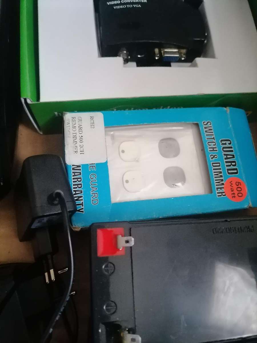 *LOT OF electronics*smart tv box,ups batteries,vga converters,ups,dimmer switch etc*sold as is