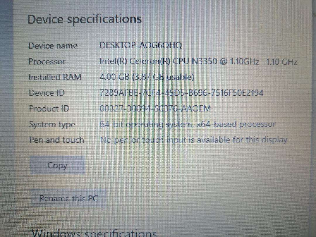 ASUS VIVOBOOK 15 LAPTOP.N3550, 4GB RAM , 320GB HDD,W10.BATTERY GOOD*CHARGER NOT INCL*