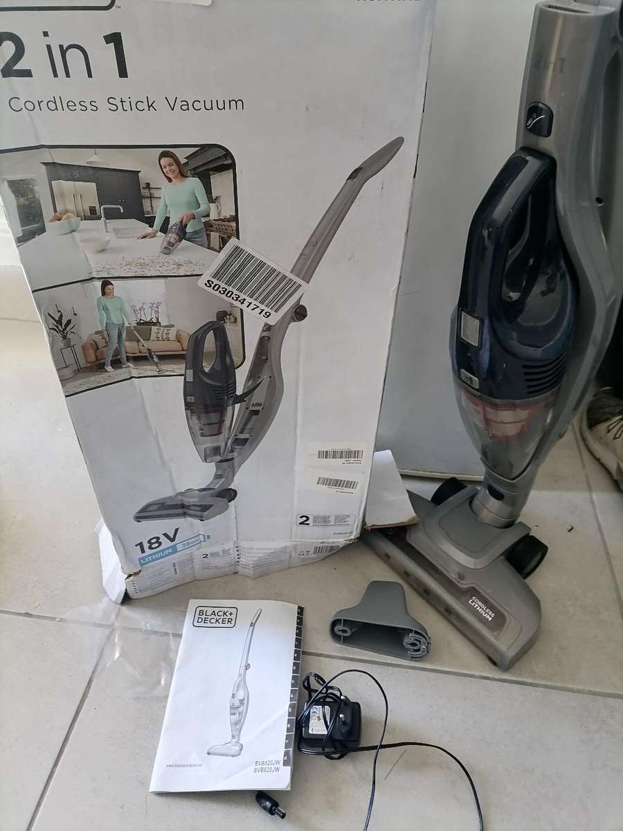 DEFECTIVE BLACK AND DECKER DUST BUSTER, CORDLESS VAC IN BOX WITH ATTACHMENTS*