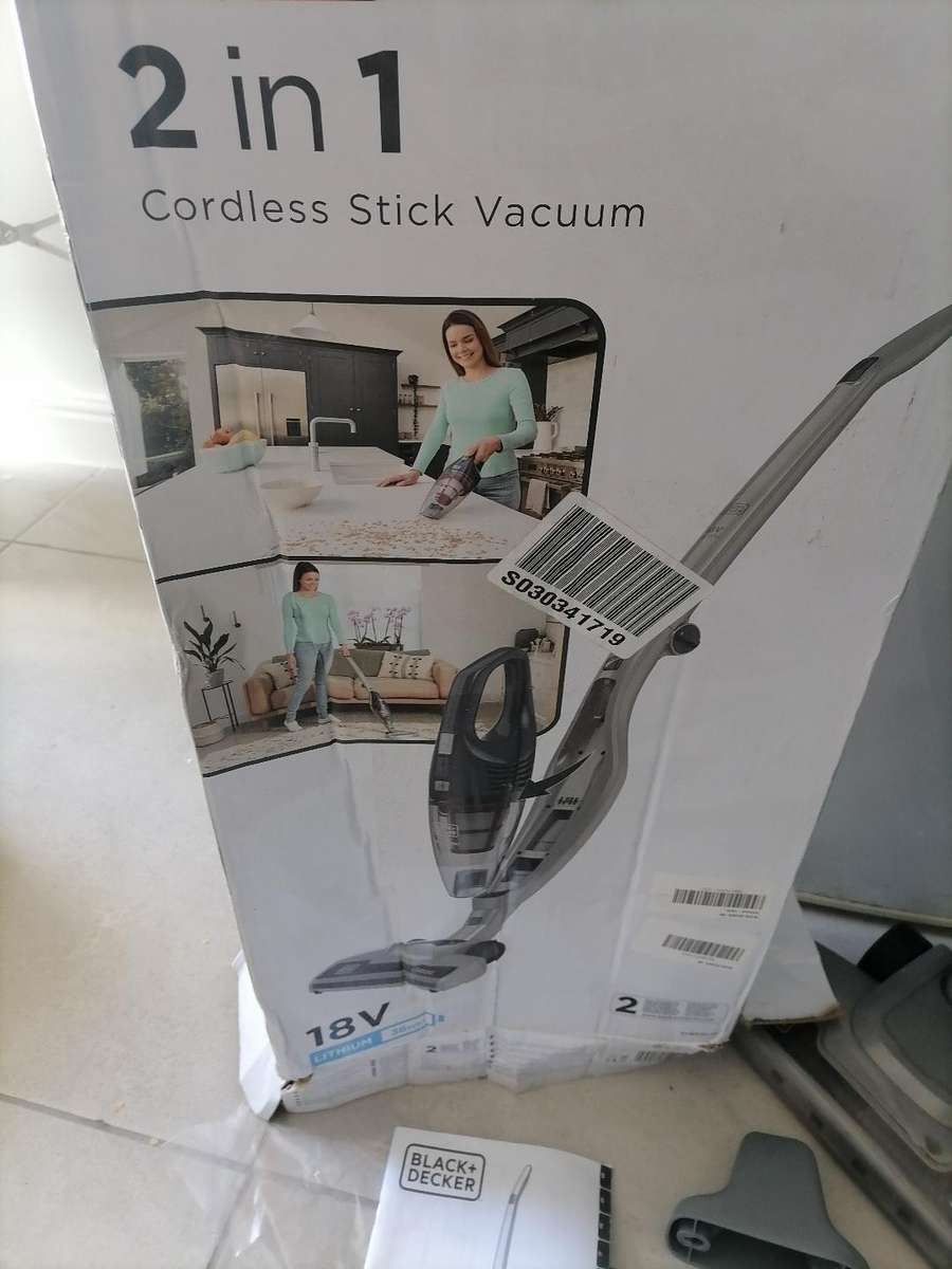 DEFECTIVE BLACK AND DECKER DUST BUSTER, CORDLESS VAC IN BOX WITH ATTACHMENTS*