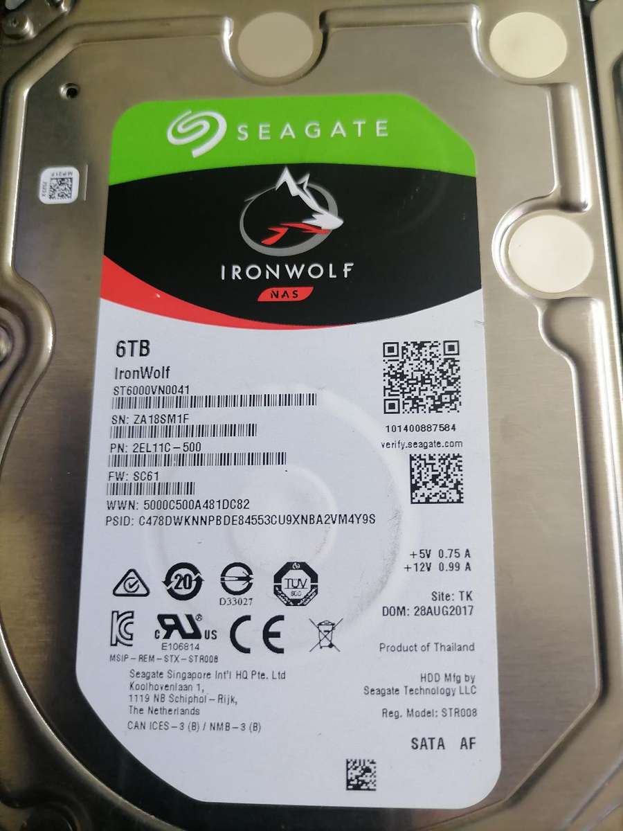 LOT OF 2 X 6TB SEAGATE IRONWOLF NAS HARD DRIVES*UNTESTED*ONE BID FOR BOTH**