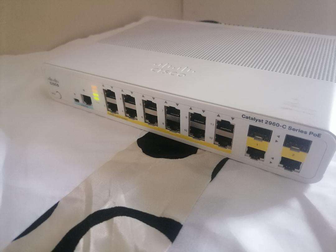Cisco Catalyst PoE Network Switch. PN: WS-C2960C-12PC-L.