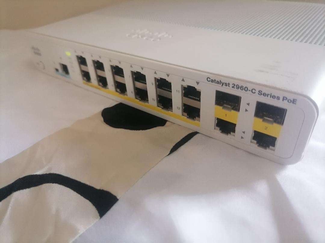 Cisco Catalyst PoE Network Switch. PN: WS-C2960C-12PC-L.