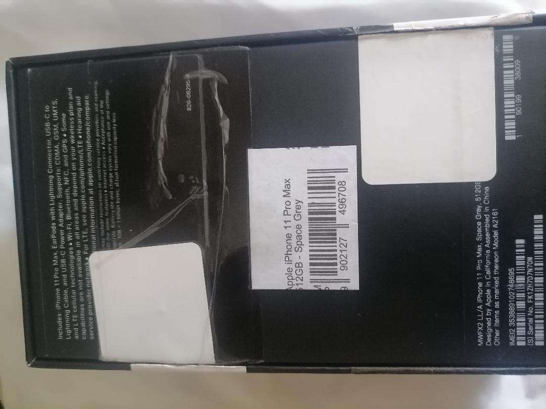 APPLE IPHONE 11 PRO MAX WITH BOX,POWER CORD*TOUCH SCREEN NOT WORKING*SOLD AS IS*