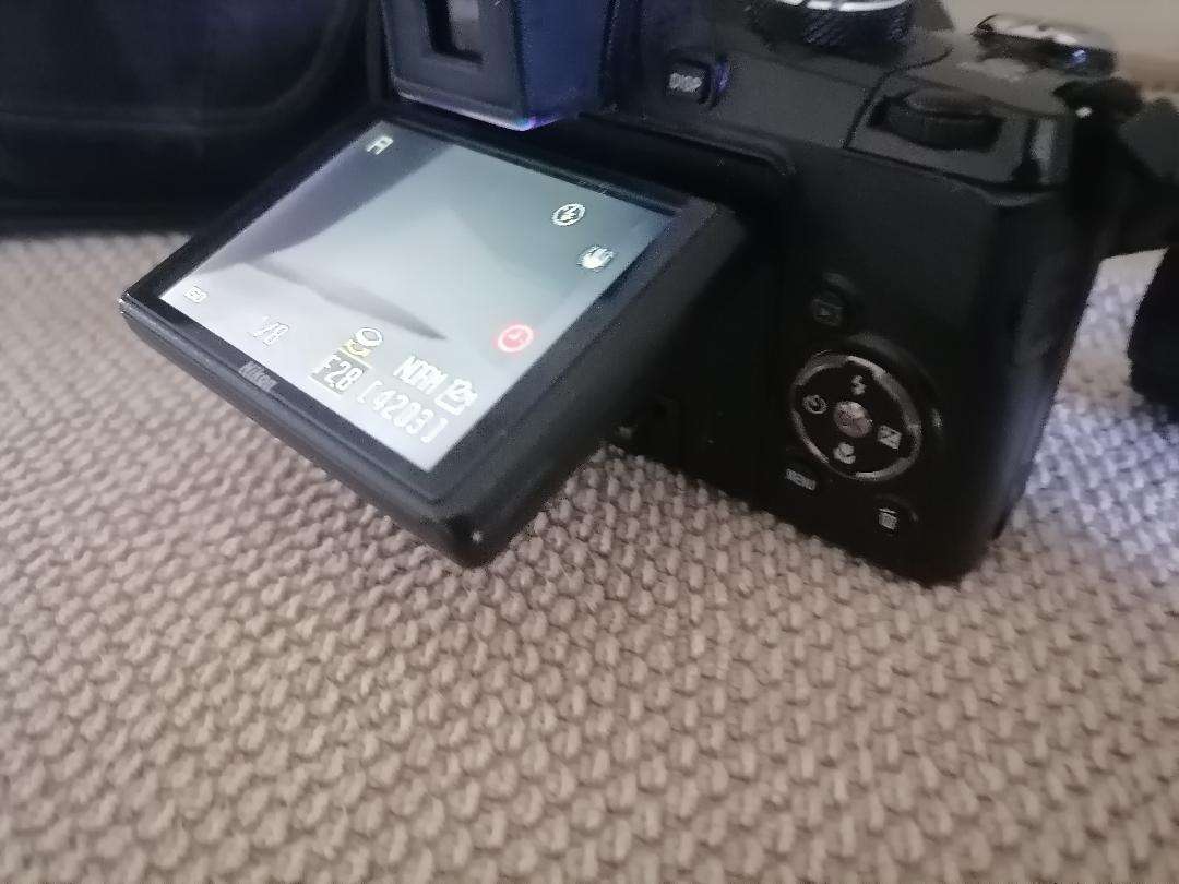 Nikon Coolpix P90 Camera with Tilt LCD Screen, Charger, 2 Batteries, in Bag