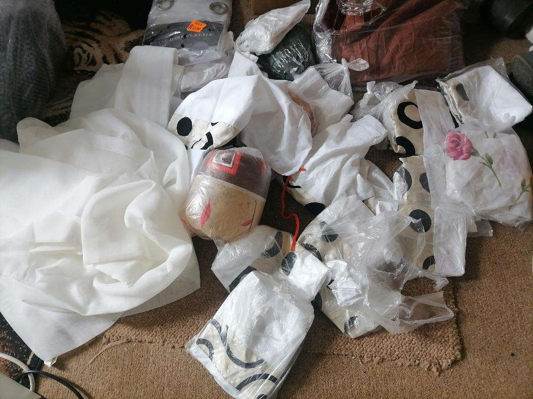 Bulk lot of pillow cases, curtains, etc. One bid for the lot.