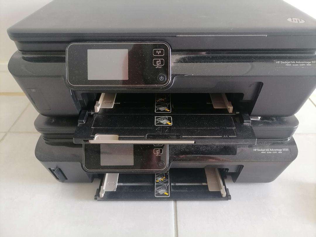 2 x HP Deskjet Ink Advantage 5525, untested, one bid for both