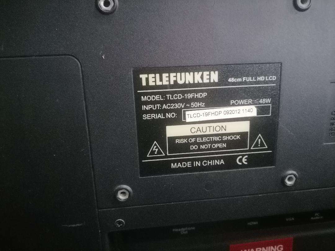 Telefunken 19" FHD LCD TV(TLCD-19FHDP)