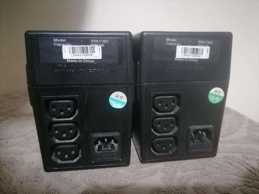 2X SAHARA 600VA UPS*COMES FROM COMPANY LIQUIDATION*BATTERIES NEED REPLACE