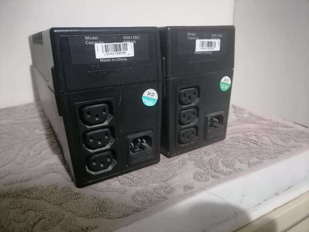 2X SAHARA 600VA UPS*COMES FROM COMPANY LIQUIDATION*BATTERIES NEED REPLACE