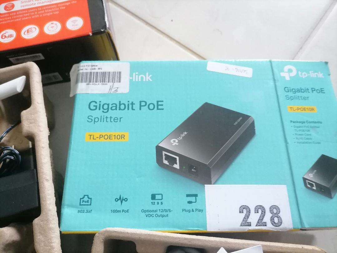 Lot of WiFi routers, range extenders, PoE splitter etc.