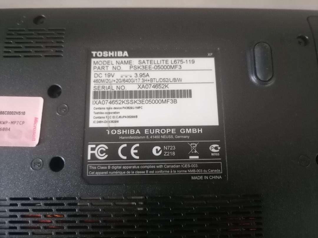 i5 TOSHIBA SATELLITE L675-119