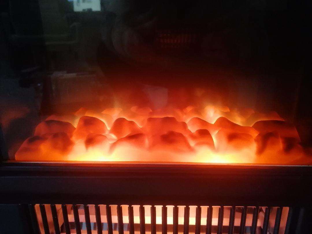 Hometrends Electric Fireplace Heater in box