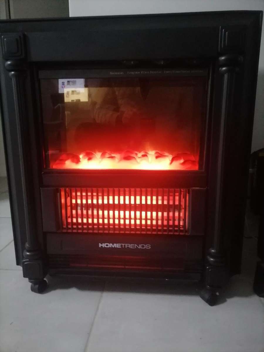 Hometrends Electric Fireplace Heater in box