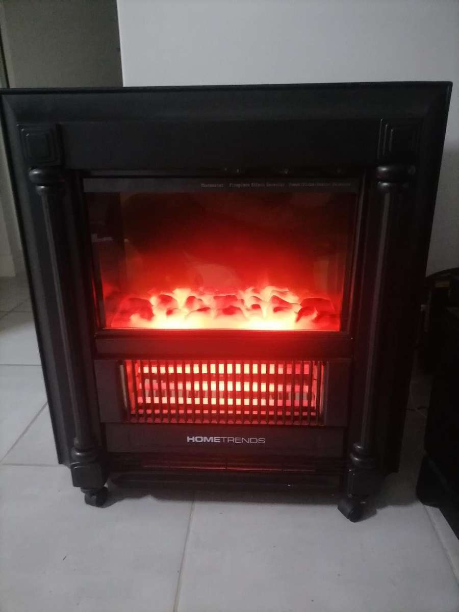 Hometrends Electric Fireplace Heater in box