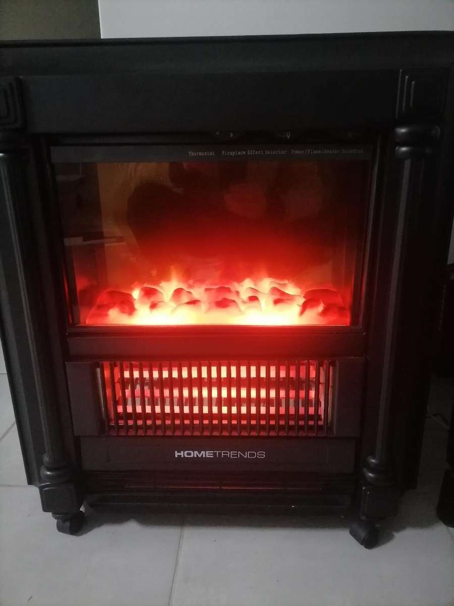 Hometrends Electric Fireplace Heater in box