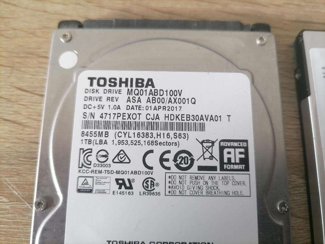 2 x 1TB Laptop Hard Drives - Seagate & Toshiba - One Bid for Both