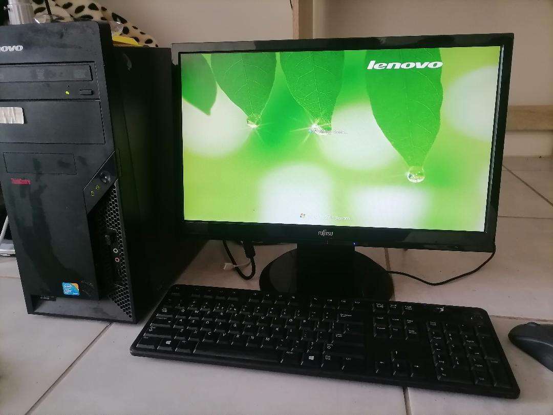 Lenovo Duo Core PC Desktop with Fujitsu 20 Inch LCD Screen + Keyboard/Mouse