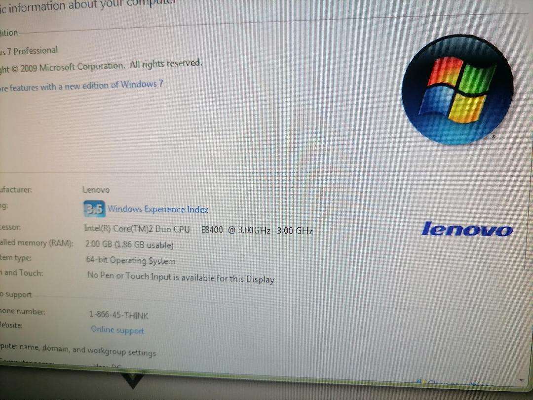Lenovo Duo Core PC Desktop with Fujitsu 20 Inch LCD Screen + Keyboard/Mouse