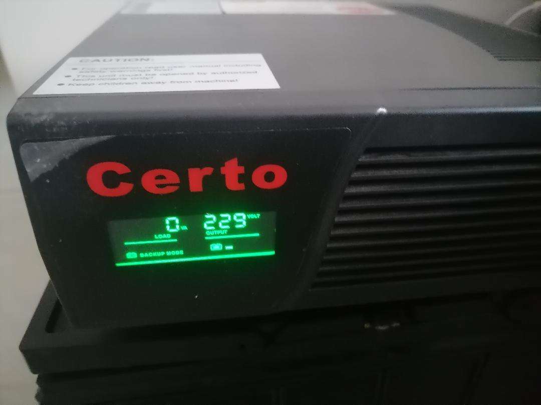 certo ep1100 inverter with Royal 1150k 12v battery