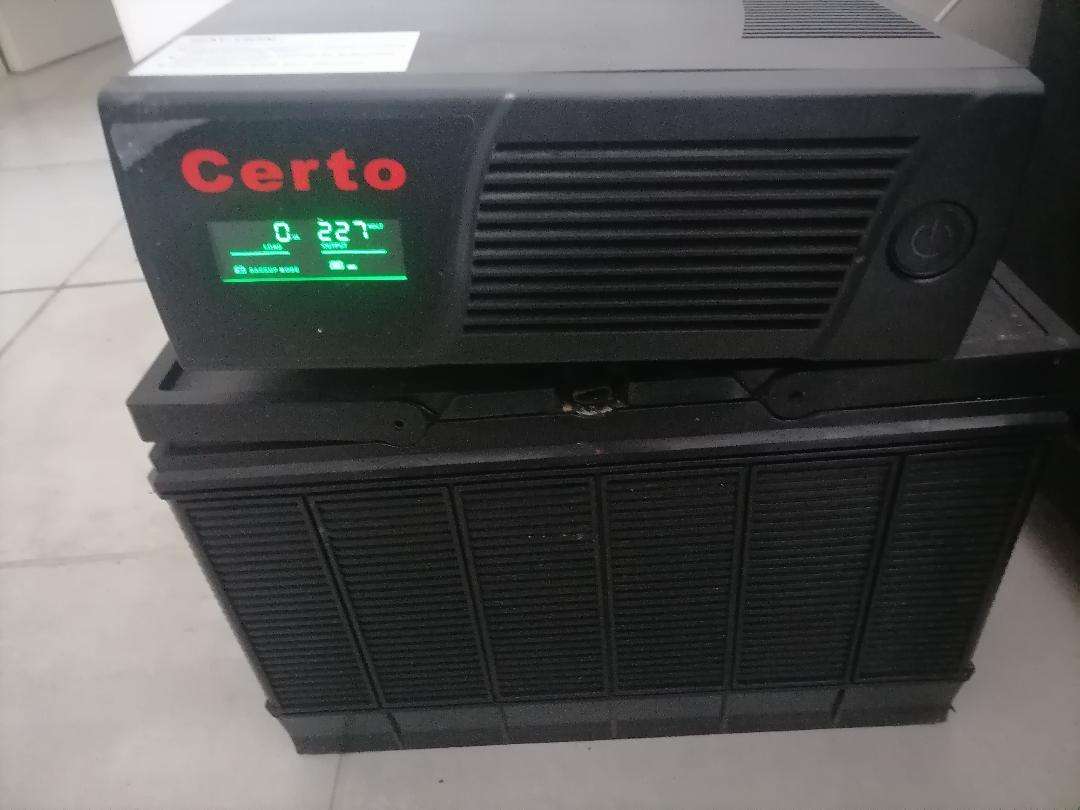 certo ep1100 inverter with Royal 1150k 12v battery