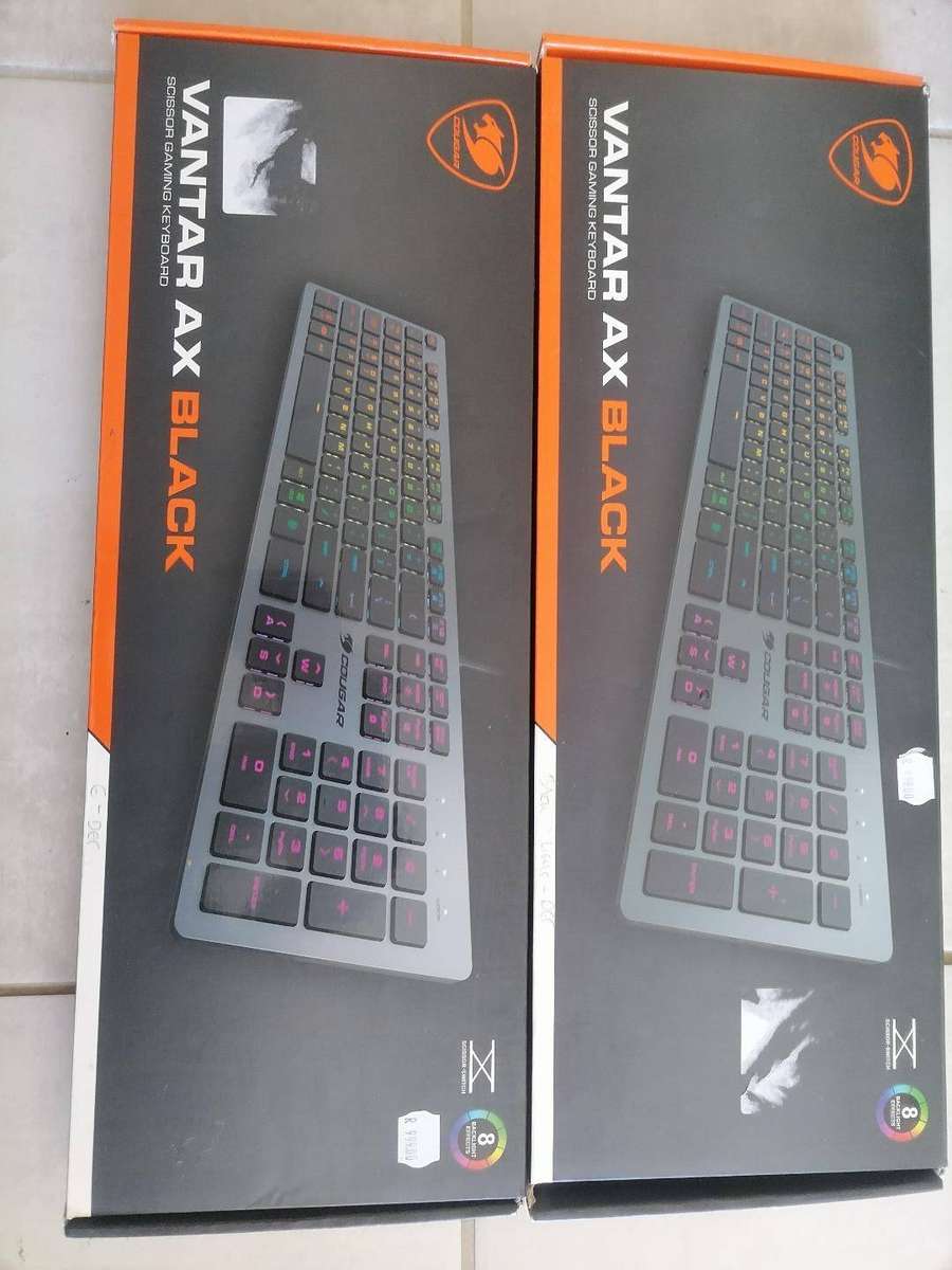 LOT OF 2x VANTAR AX BLACK Aluminum RGB Scissor-Switch Keyboard